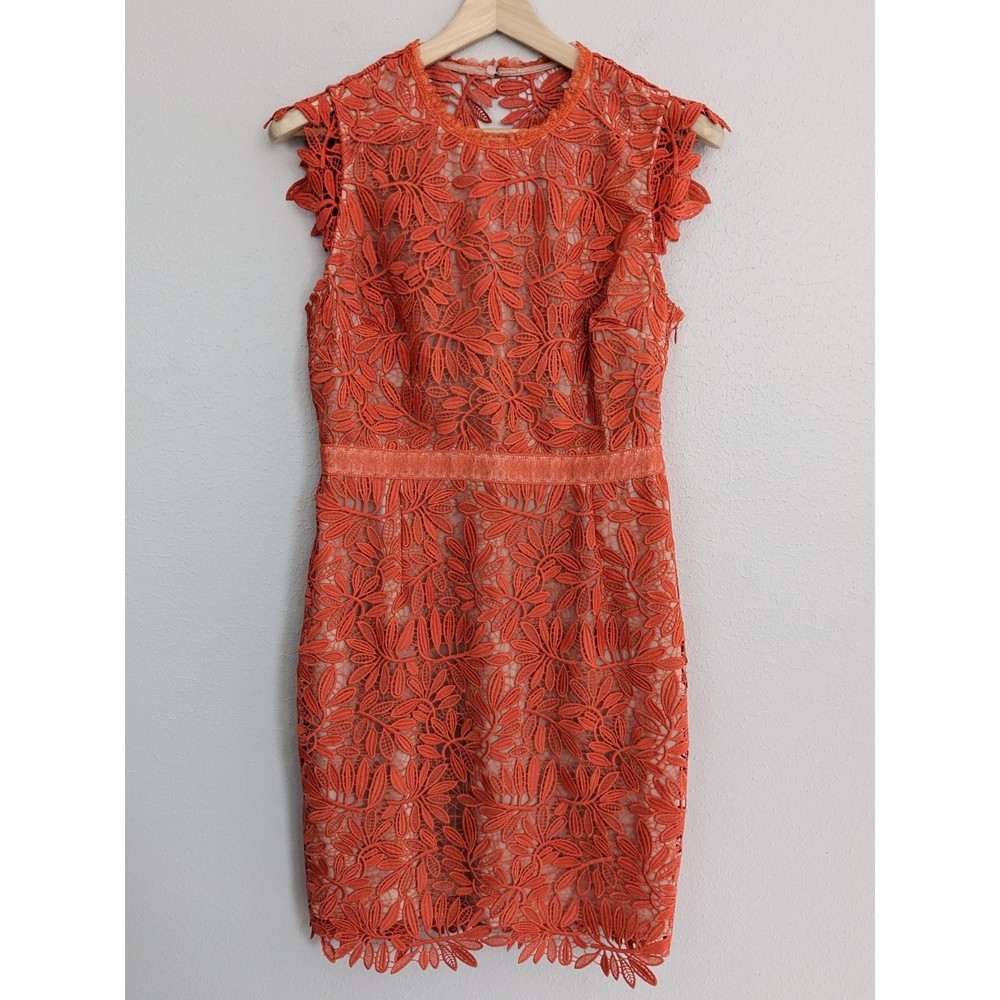 Reiss Coral Floral Backless Dress